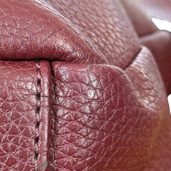 Giani Bernini Pebble Leather Burgundy Crossbody Shoulder Bag Purse Gold Tone - Picture 11 of 16